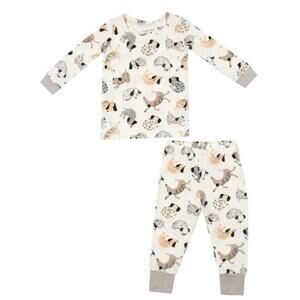 NWT Angel Dear Bamboo Cozy Pups Loungewear Two Piece PJ Set Size 6-12 Months